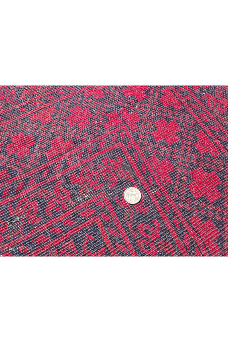 Authentic Hand Knotted Antique Afghan Turkmen Felpah Wool Area Rug 14.1 x 10.5 Ft (1531 Ger-4)