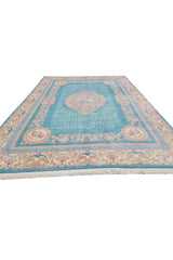 Authentic Hand Knotted Vintage Tibet Pictorial Wool Area Rug 10.11 x 8.1 Ft (1535 Ger-4)