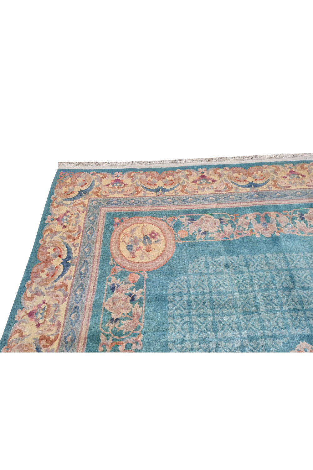 Authentic Hand Knotted Vintage Tibet Pictorial Wool Area Rug 10.11 x 8.1 Ft (1535 Ger-4)