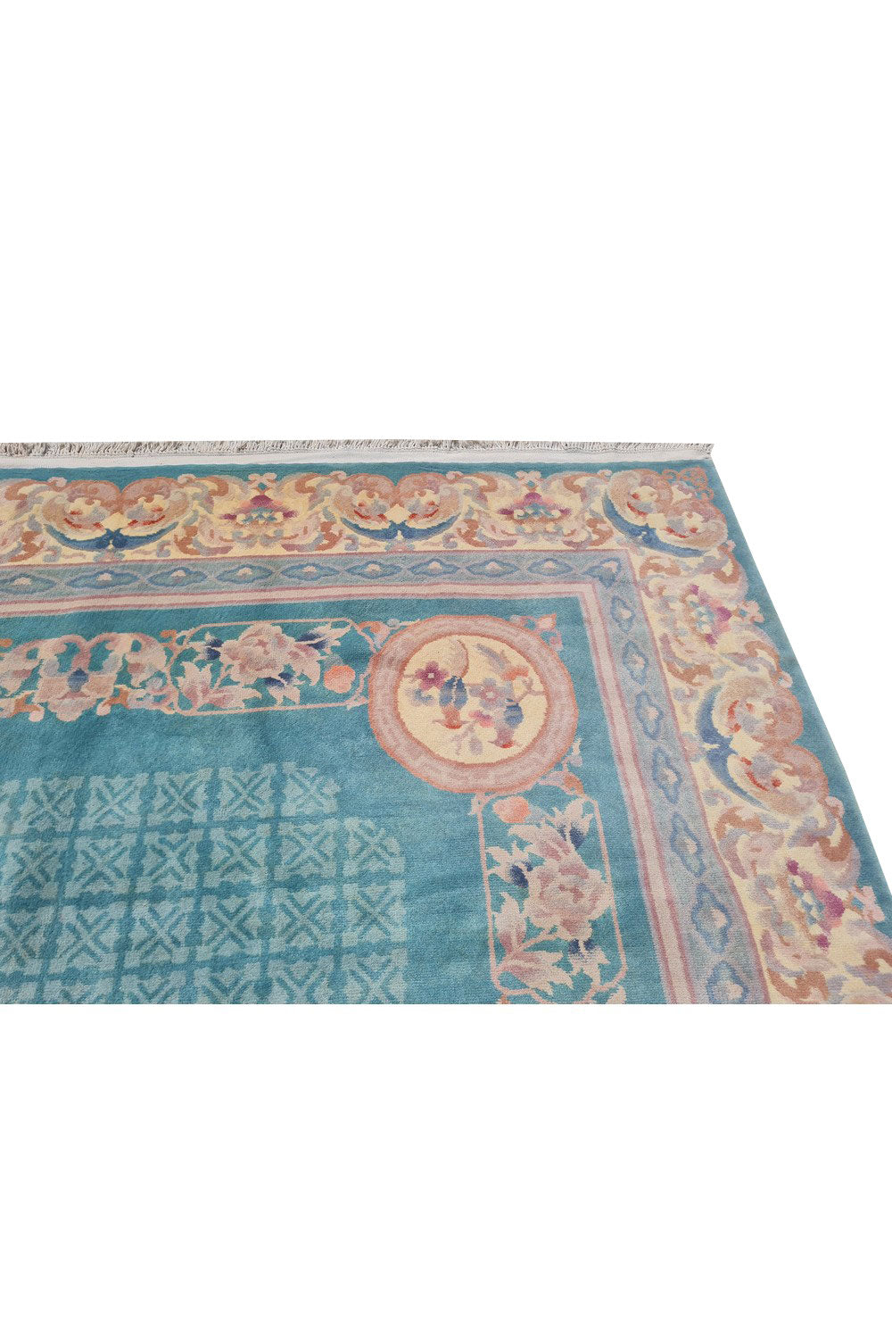 Authentic Hand Knotted Vintage Tibet Pictorial Wool Area Rug 10.11 x 8.1 Ft (1535 Ger-4)