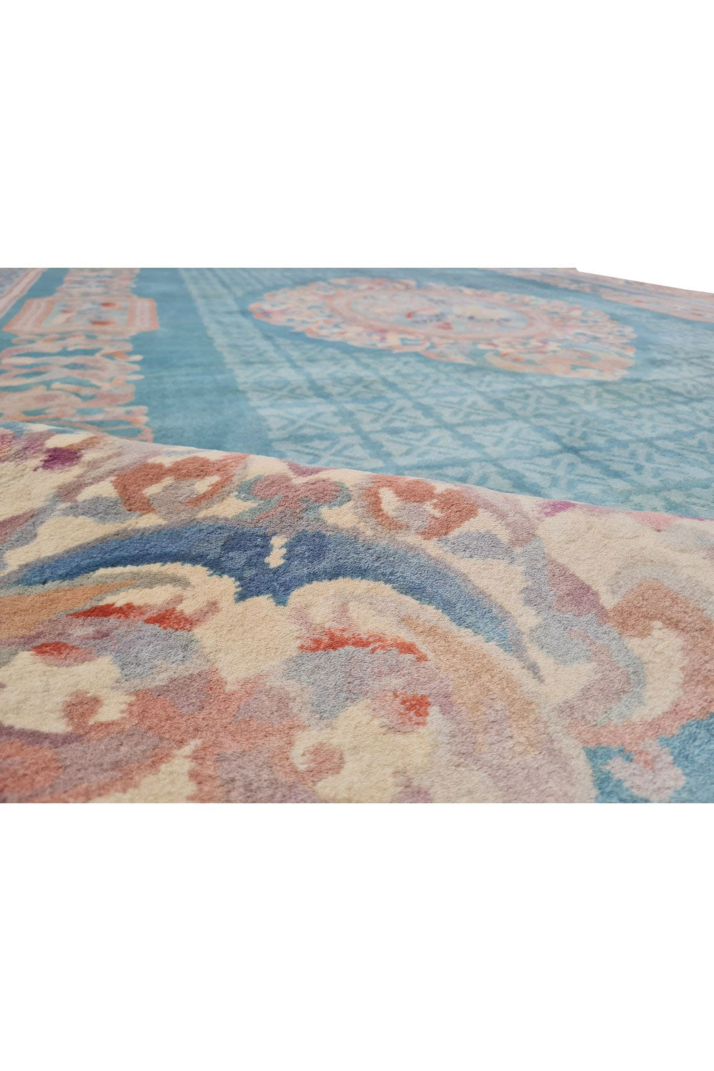 Authentic Hand Knotted Vintage Tibet Pictorial Wool Area Rug 10.11 x 8.1 Ft (1535 Ger-4)