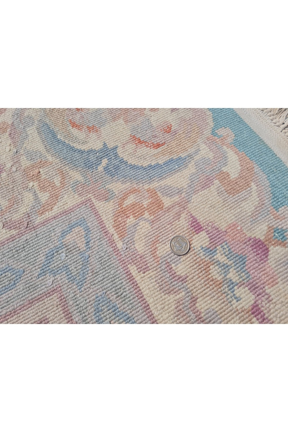 Authentic Hand Knotted Vintage Tibet Pictorial Wool Area Rug 10.11 x 8.1 Ft (1535 Ger-4)