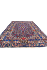 Authentic Hand Knotted Vintage Kashmour Pictorial Wool Area Rug 11.3 x 7.11 Ft (1540 Ger-4)