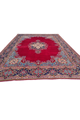 Authentic Hand Knotted Vintage Qirmoun Wool Area Rug 12.7 x 9.7 Ft (1541 Ger-4)