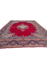 Authentic Hand Knotted Vintage Qirmoun Wool Area Rug 12.7 x 9.7 Ft (1541 Ger-4)