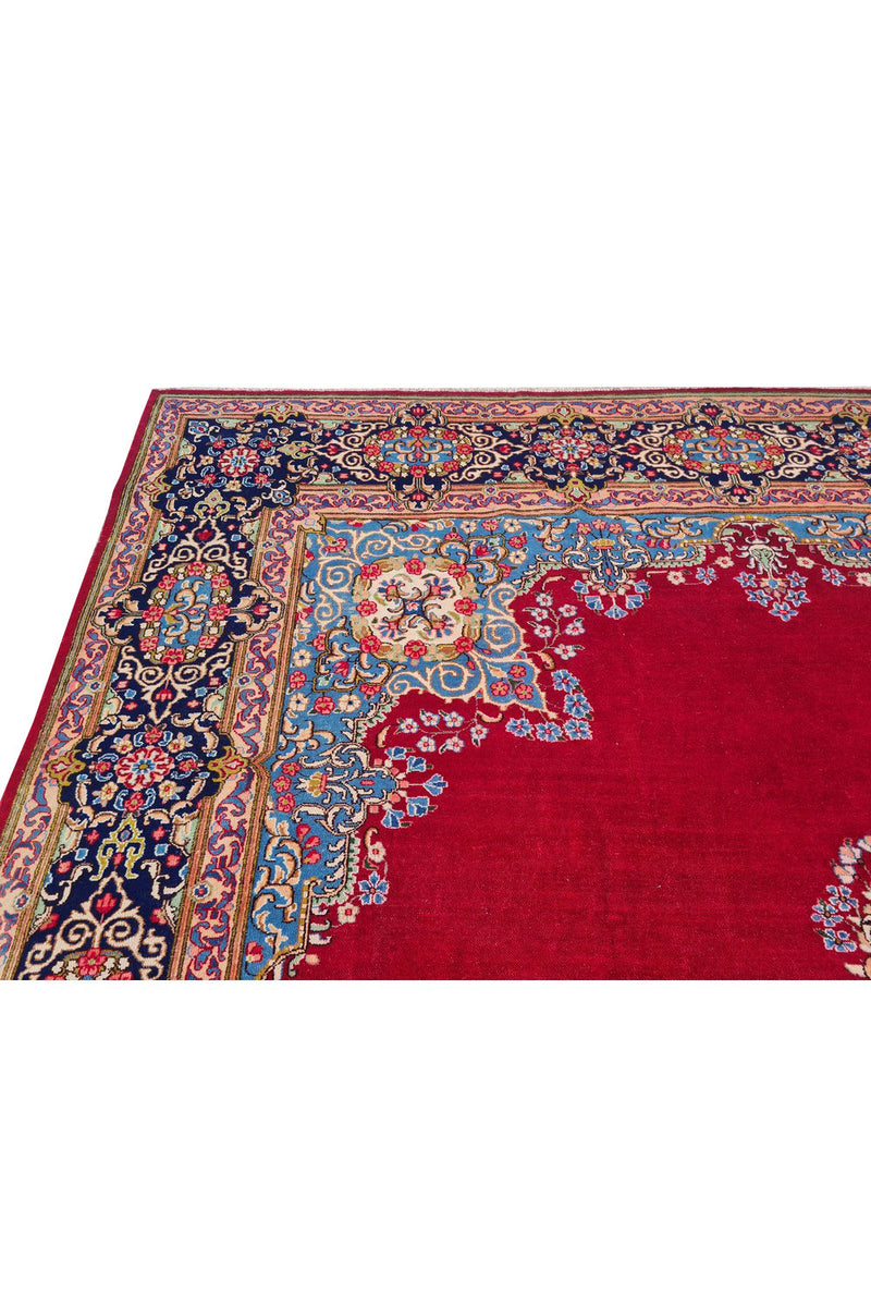 Authentic Hand Knotted Vintage Qirmoun Wool Area Rug 12.7 x 9.7 Ft (1541 Ger-4)