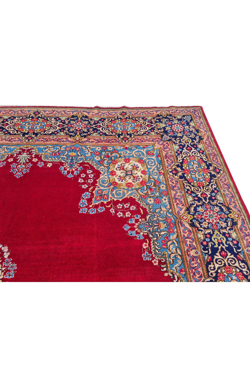 Authentic Hand Knotted Vintage Qirmoun Wool Area Rug 12.7 x 9.7 Ft (1541 Ger-4)
