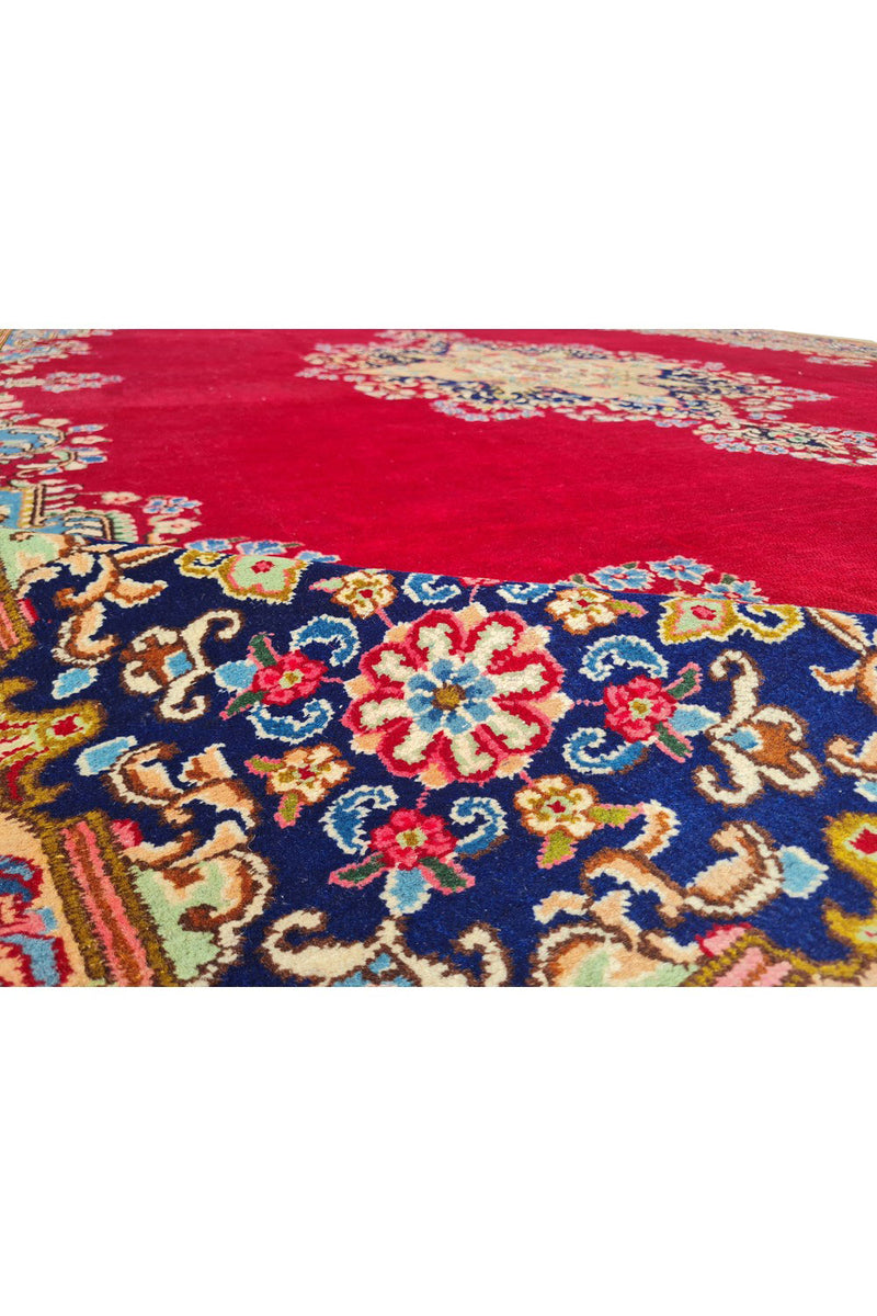 Authentic Hand Knotted Vintage Qirmoun Wool Area Rug 12.7 x 9.7 Ft (1541 Ger-4)