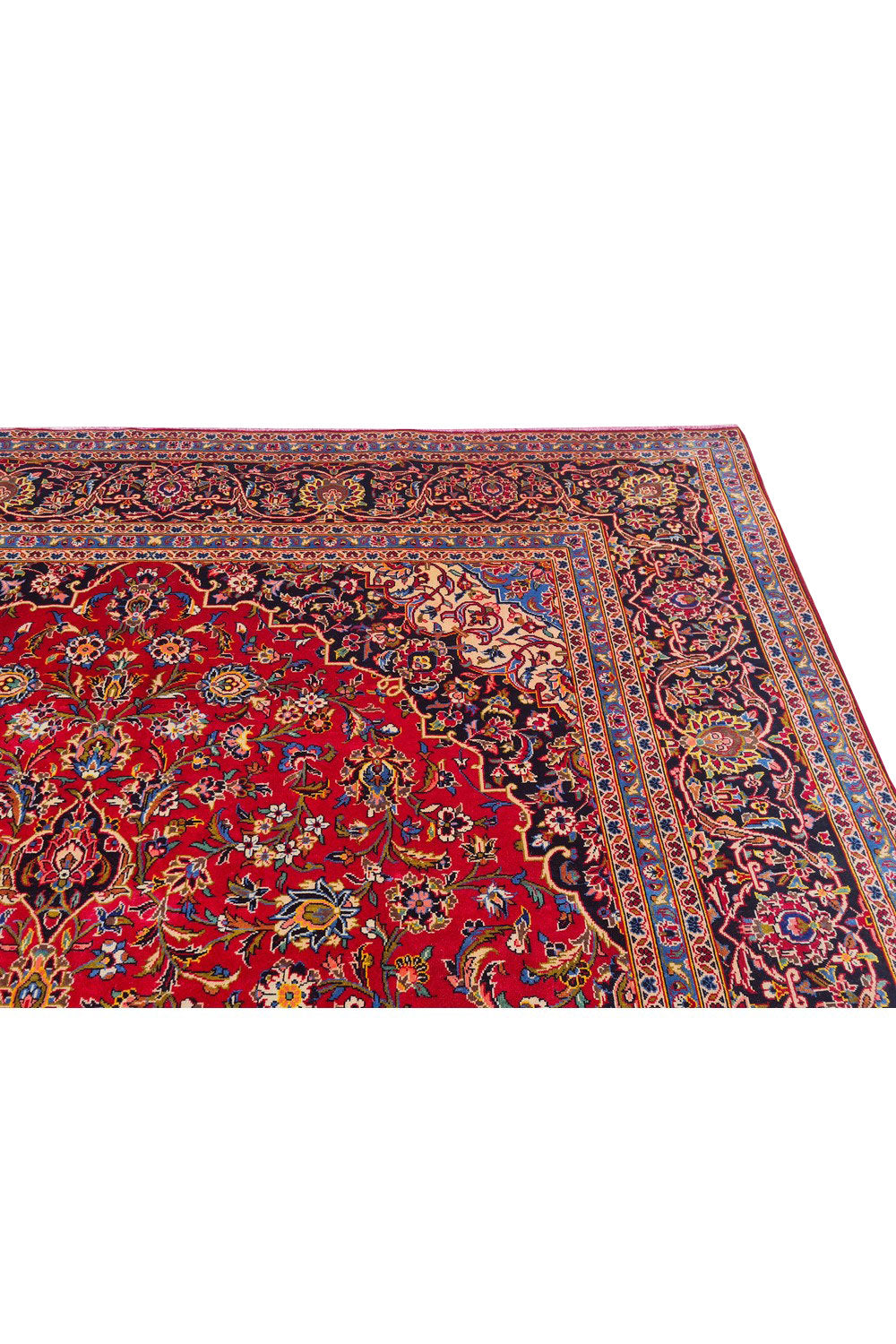 Authentic Hand Knotted Vintage Qashoun Wool Area Rug 12.8 x 9.6 Ft (1542 Ger-4)