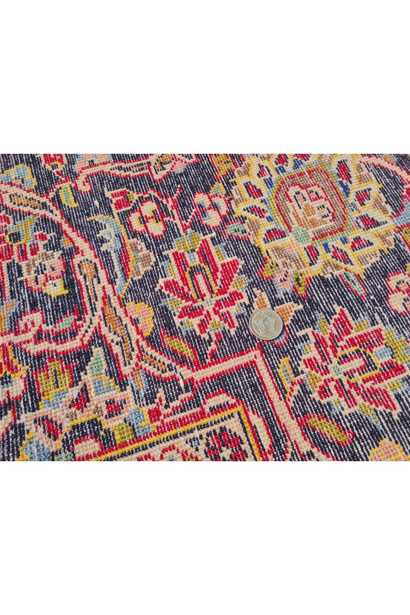 Authentic Hand Knotted Vintage Qashoun Wool Area Rug 12.8 x 9.6 Ft (1542 Ger-4)
