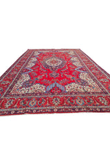 Authentic Hand Knotted Vintage Tabreez Wool Area Rug 14.1 x 9.4 Ft (1544 Ger-4)