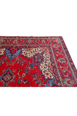Authentic Hand Knotted Vintage Tabreez Wool Area Rug 14.1 x 9.4 Ft (1544 Ger-4)