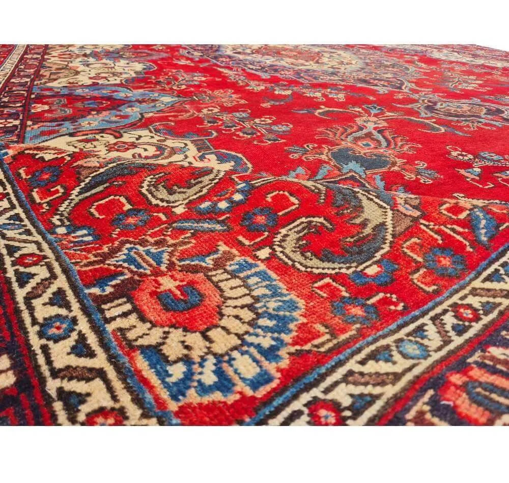 Amazing Hand Knotted Vintage Tabreez Wool Area Rug 14.1 x 9.4 Ft