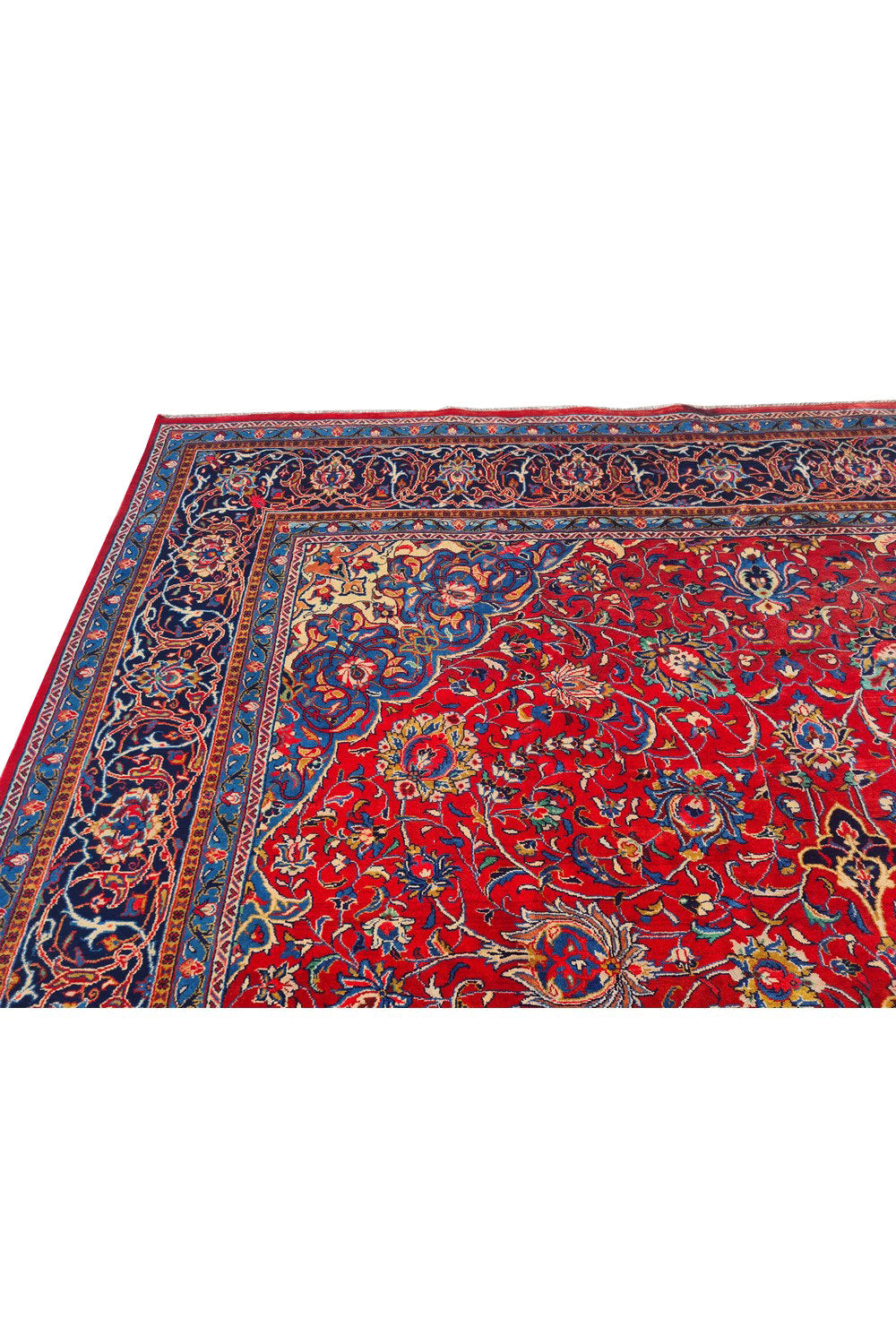 Authentic Hand Knotted Vintage Tabreez Wool Area Rug 13.10 x 9.9 Ft (1545 Ger-4)