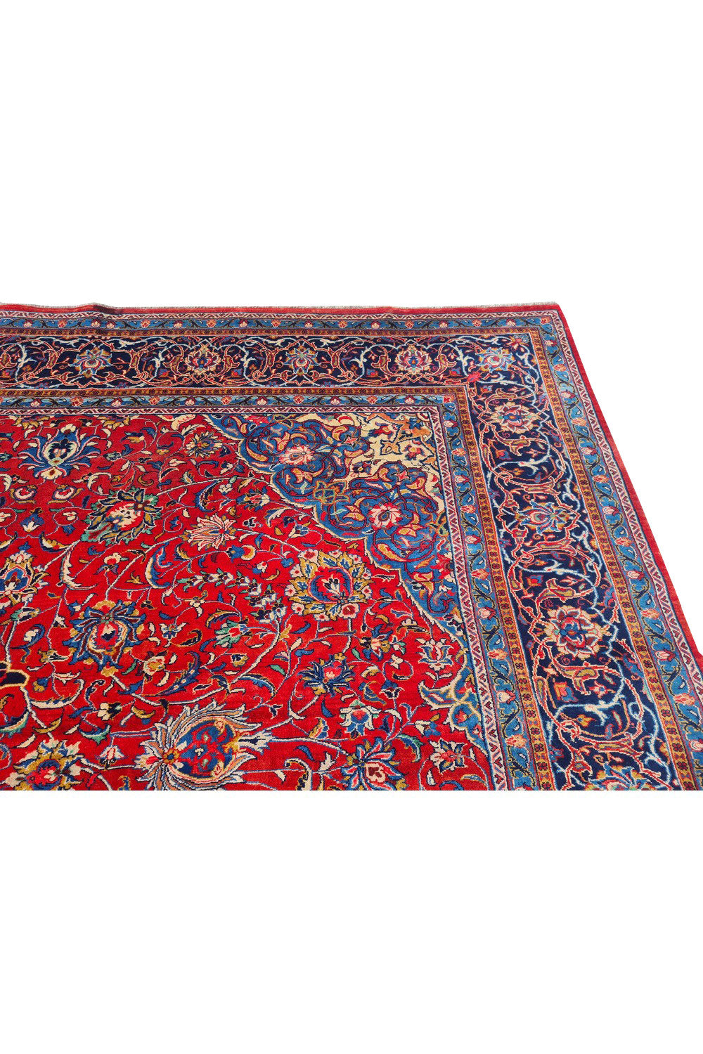 Authentic Hand Knotted Vintage Tabreez Wool Area Rug 13.10 x 9.9 Ft (1545 Ger-4)