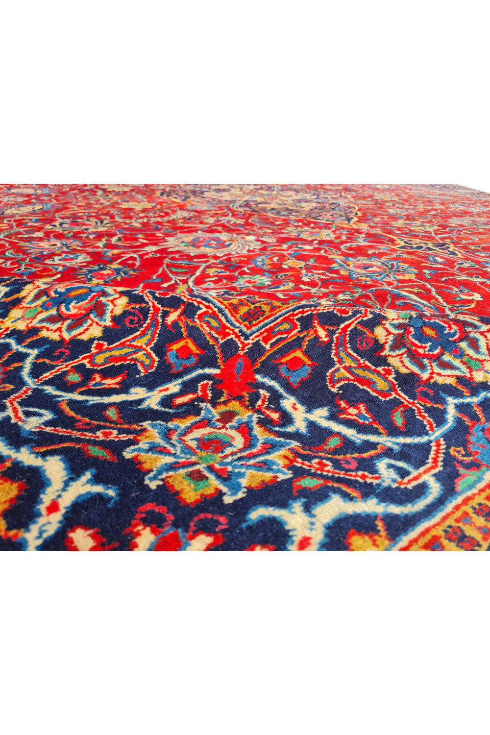 Authentic Hand Knotted Vintage Tabreez Wool Area Rug 13.10 x 9.9 Ft (1545 Ger-4)