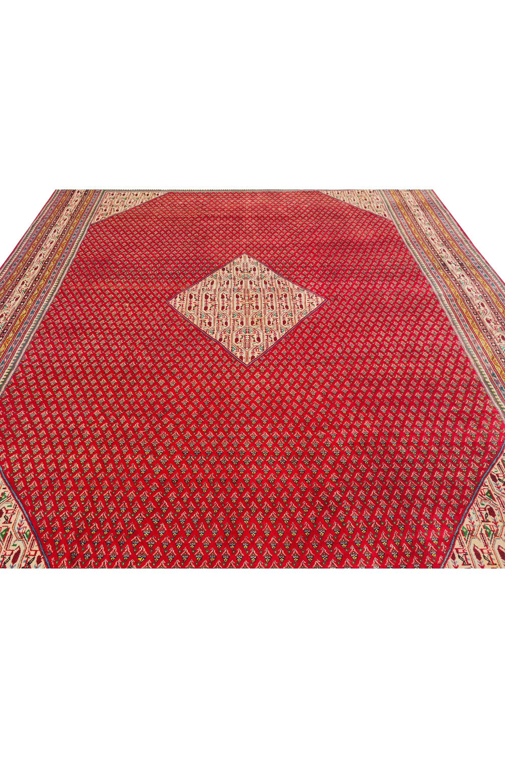 Authentic Hand Knotted Vintage Badami Wool Area Rug 13 x 10 Ft (1547 Ger-4)
