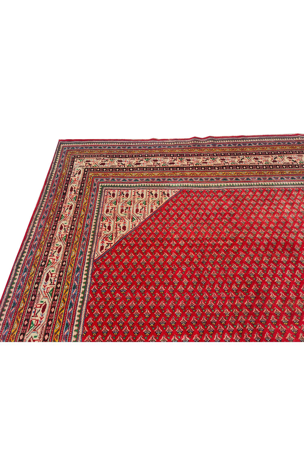 Authentic Hand Knotted Vintage Badami Wool Area Rug 13 x 10 Ft (1547 Ger-4)