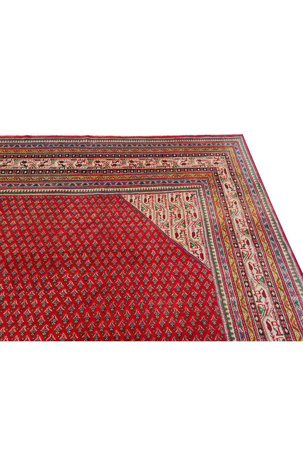 Authentic Hand Knotted Vintage Badami Wool Area Rug 13 x 10 Ft (1547 Ger-4)