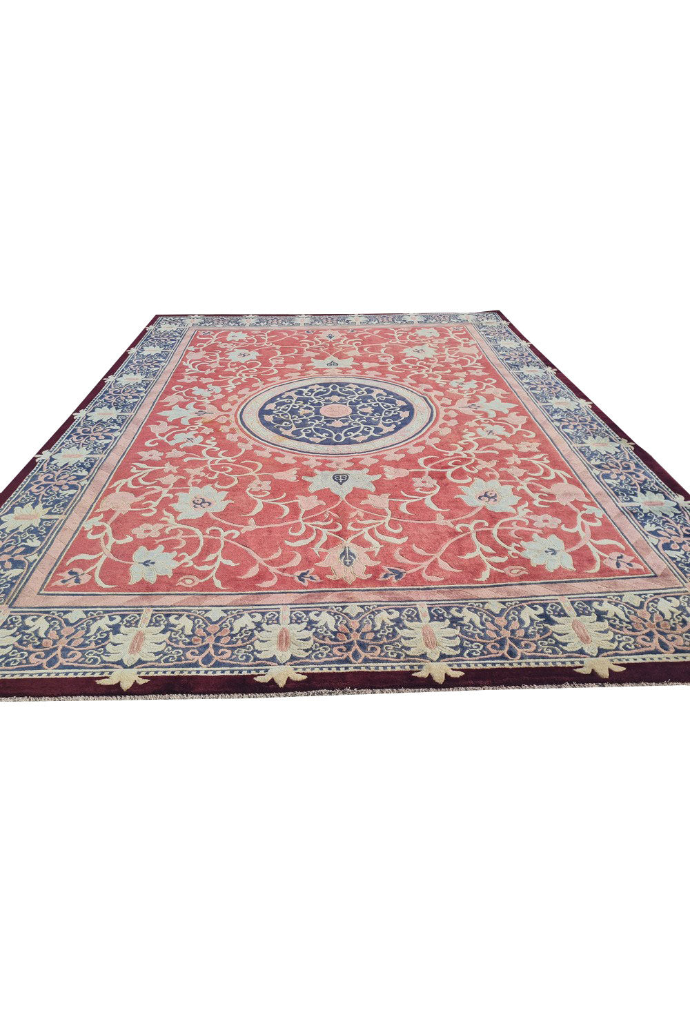 Authentic Hand Knotted Vintage Gabbah Nepal Wool Area Rug 11.5 x 8.11 Ft (1548 Ger-4)
