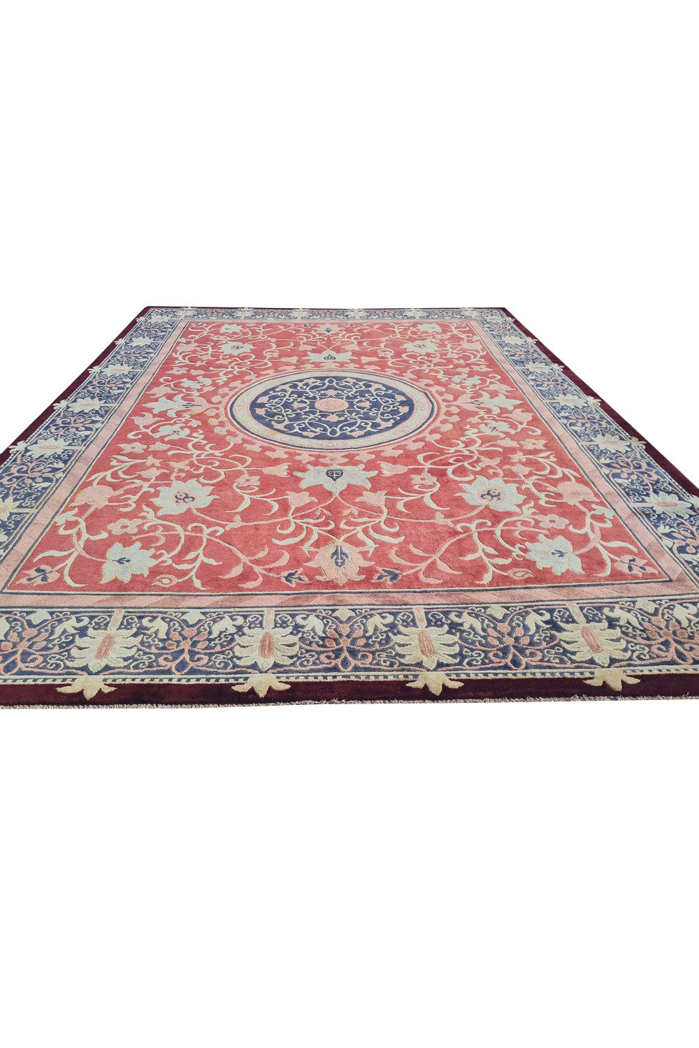 Authentic Hand Knotted Vintage Gabbah Nepal Wool Area Rug 11.5 x 8.11 Ft (1548 Ger-4)