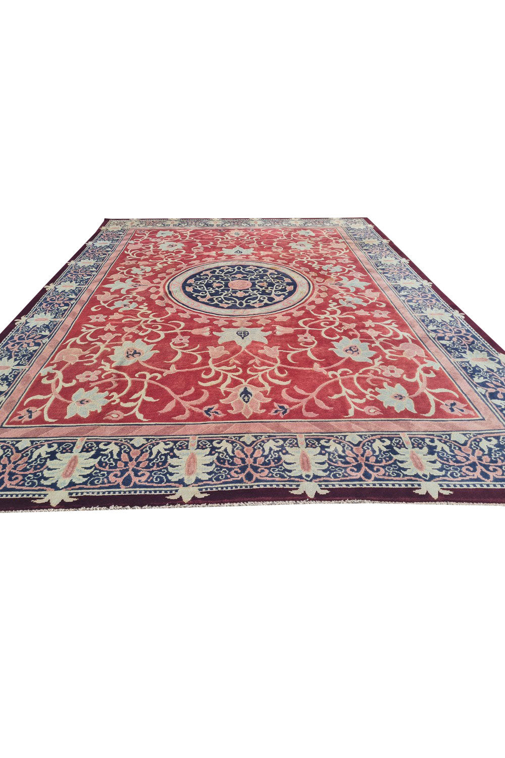 Authentic Hand Knotted Vintage Gabbah Nepal Wool Area Rug 11.5 x 8.11 Ft (1548 Ger-4)