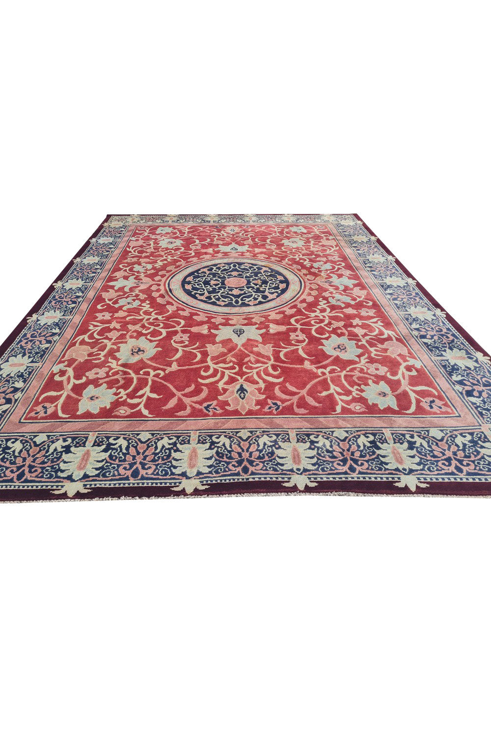 Authentic Hand Knotted Vintage Gabbah Nepal Wool Area Rug 11.5 x 8.11 Ft (1548 Ger-4)