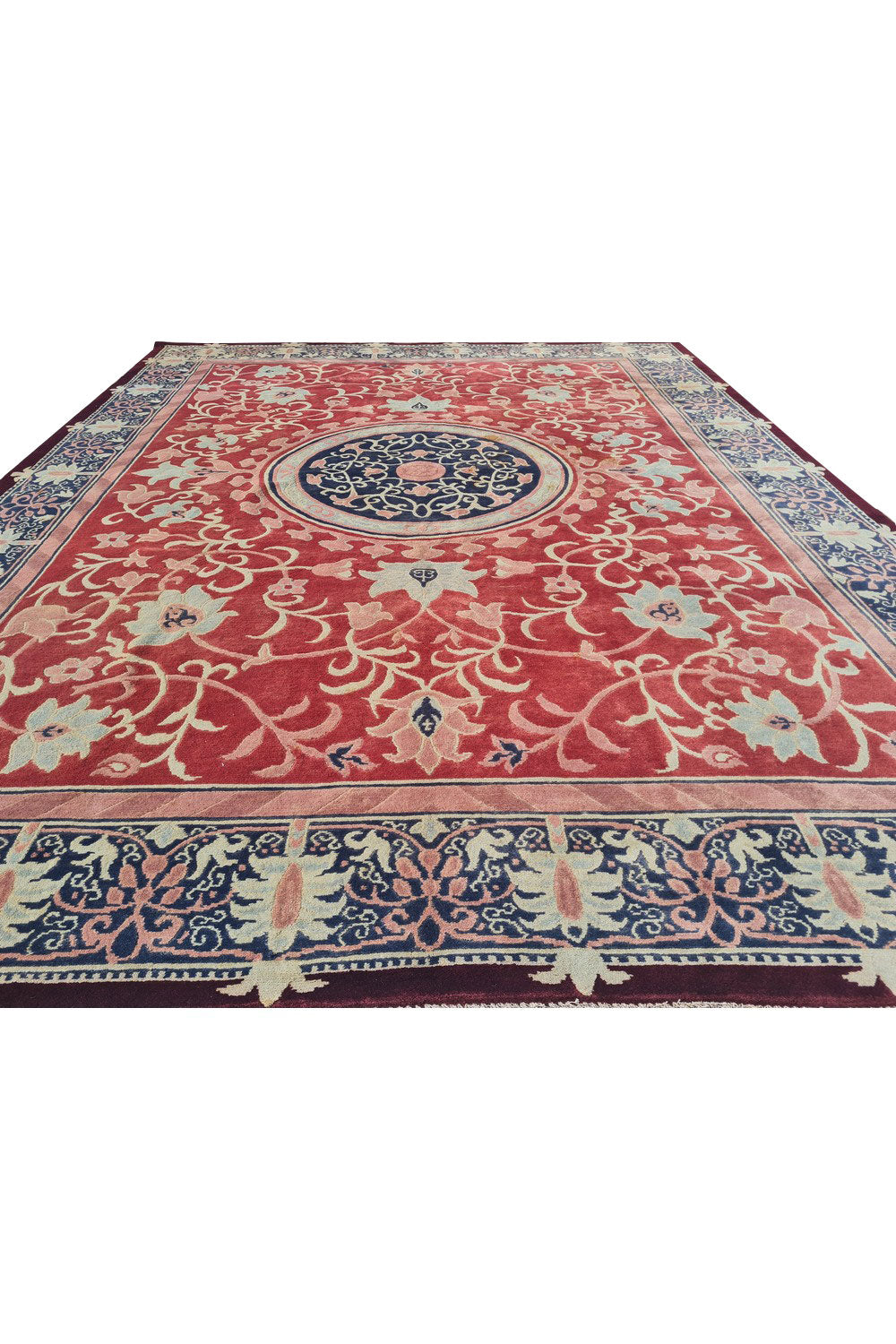 Authentic Hand Knotted Vintage Gabbah Nepal Wool Area Rug 11.5 x 8.11 Ft (1548 Ger-4)