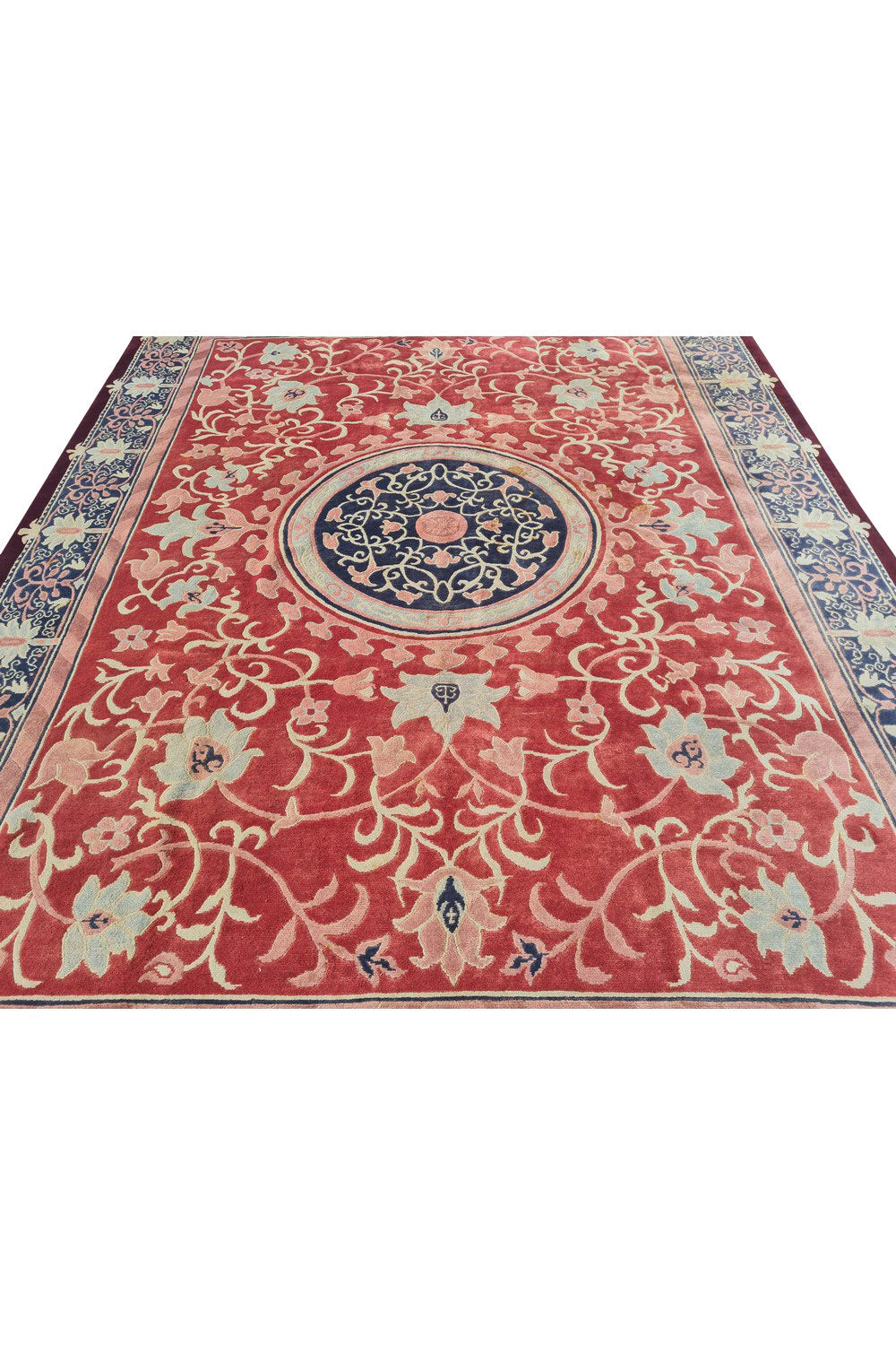 Authentic Hand Knotted Vintage Gabbah Nepal Wool Area Rug 11.5 x 8.11 Ft (1548 Ger-4)