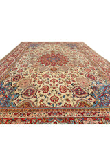 Authentic Hand Knotted Vintage Tabreez Wool Area Rug 12.8 x 8.6 Ft (1553 Ger-4)