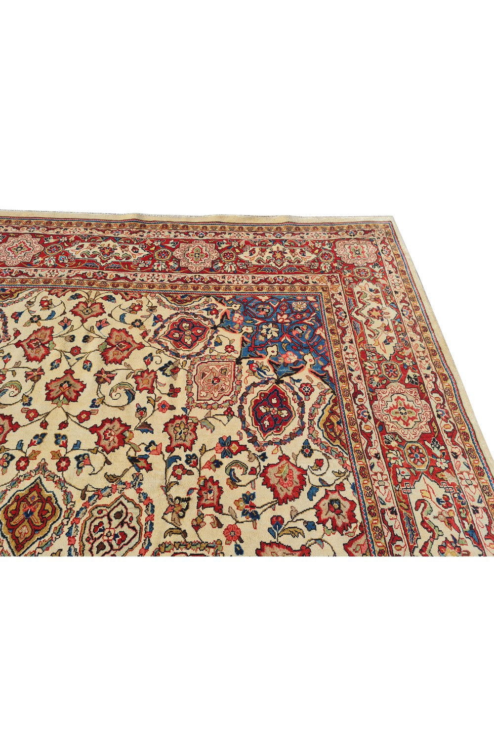 Authentic Hand Knotted Vintage Tabreez Wool Area Rug 12.8 x 8.6 Ft (1553 Ger-4)