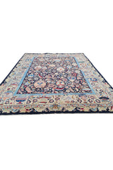 Authentic Hand Knotted Vintage Kashmour Pictorial Wool Area Rug 9.8 x 8.0 Ft (1557 Ger-4)