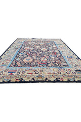 Authentic Hand Knotted Vintage Kashmour Pictorial Wool Area Rug 9.8 x 8.0 Ft (1557 Ger-4)