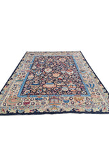 Authentic Hand Knotted Vintage Kashmour Pictorial Wool Area Rug 9.8 x 8.0 Ft (1557 Ger-4)