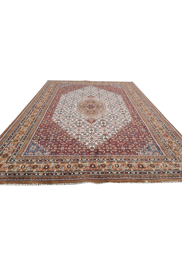 Authentic Hand Knotted Vintage Bijour Wool Area Rug 11.3 x 8.3 Ft (1560 Ger-4)