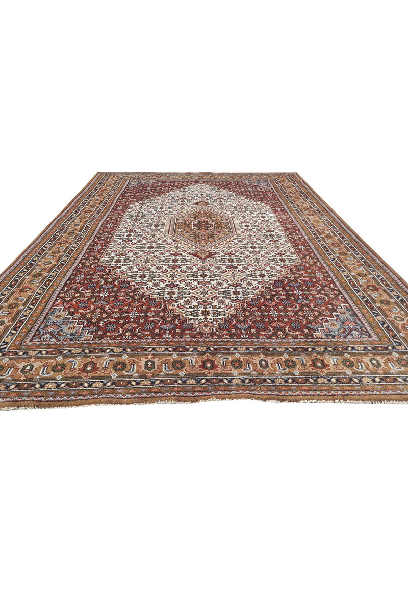 Authentic Hand Knotted Vintage Bijour Wool Area Rug 11.3 x 8.3 Ft (1560 Ger-4)