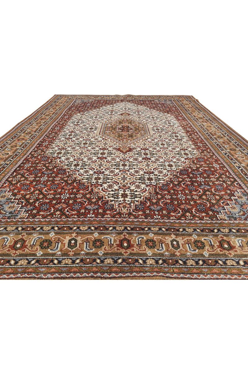 Authentic Hand Knotted Vintage Bijour Wool Area Rug 11.3 x 8.3 Ft (1560 Ger-4)