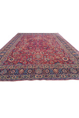 Authentic Hand Knotted Antique Qashoun Wool Area Rug 13.1 x 10.0 Ft (1561 Ger-4)