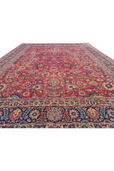 Authentic Hand Knotted Antique Qashoun Wool Area Rug 13.1 x 10.0 Ft (1561 Ger-4)