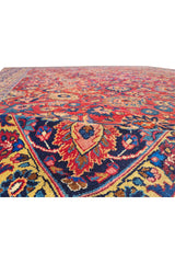 Authentic Hand Knotted Antique Qashoun Wool Area Rug 13.1 x 10.0 Ft (1561 Ger-4)