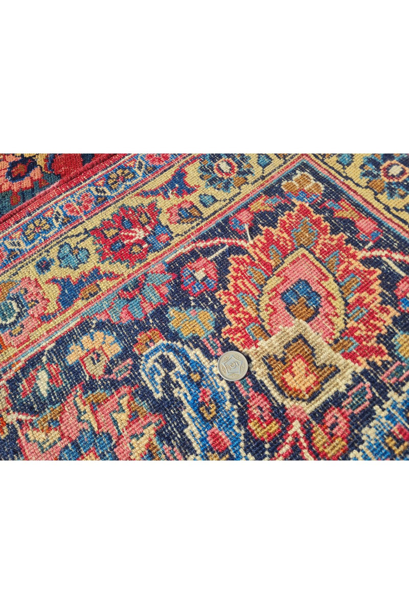 Authentic Hand Knotted Antique Qashoun Wool Area Rug 13.1 x 10.0 Ft (1561 Ger-4)