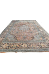 Authentic Hand Knotted Vintage Kashmiri Wool Area Rug 17.9 x 11.11 Ft (1565 Ger-4)