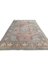 Authentic Hand Knotted Vintage Kashmiri Wool Area Rug 17.9 x 11.11 Ft (1565 Ger-4)