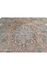 Authentic Hand Knotted Vintage Kashmiri Wool Area Rug 17.9 x 11.11 Ft (1565 Ger-4)