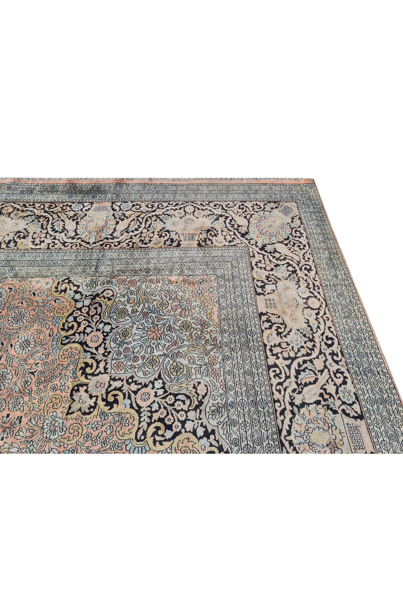 Authentic Hand Knotted Vintage Kashmiri Wool Area Rug 17.9 x 11.11 Ft (1565 Ger-4)