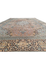 Authentic Hand Knotted Vintage Kashmiri Wool Area Rug 17.9 x 11.11 Ft (1565 Ger-4)