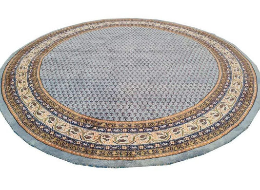 Amazing Hand Knotted Vintage Bijour Round Wool Area Rug 7.6 x 7.6 Ft