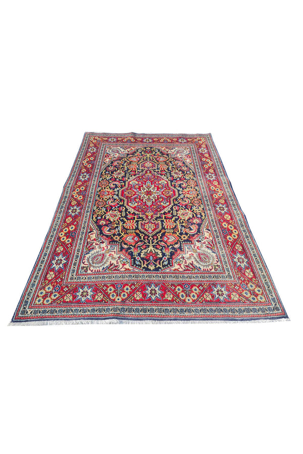 Authentic Hand Knotted Vintage Pashmin Koum Wool Area Rug 5.3 x 3.7 Ft (1757 Ger-4)