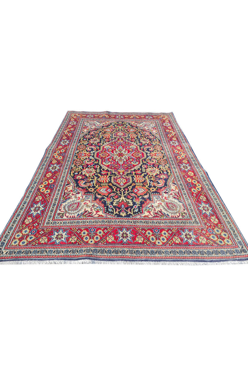 Authentic Hand Knotted Vintage Pashmin Koum Wool Area Rug 5.3 x 3.7 Ft (1757 Ger-4)