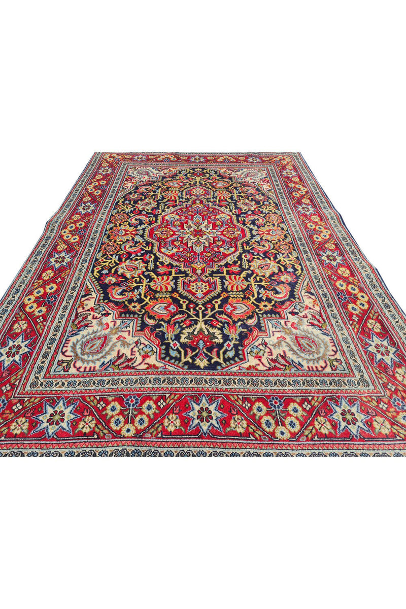 Authentic Hand Knotted Vintage Pashmin Koum Wool Area Rug 5.3 x 3.7 Ft (1757 Ger-4)
